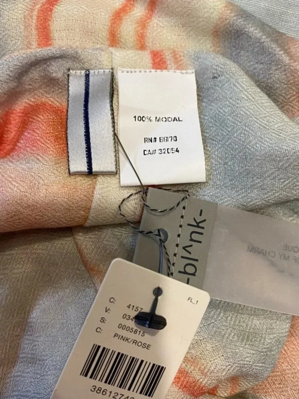 NWT Blank London Anthropologie pink striped Dawn to Dusk infinity scarf